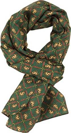 SCAMODA ® feiner Herrenschal mit extravagantem Muster, leichte Qualität, schmaler Schal - Made in Italy (Pferde) von SCAMODA