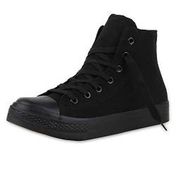 SCARPE VITA Bequeme Sportliche Damen Sneakers High Schnürer 121148 Schwarz Schwarz Basic 39 von SCARPE VITA