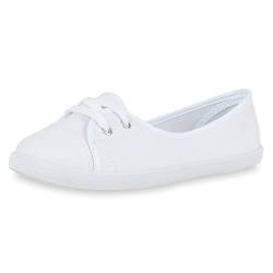 SCARPE VITA Damen Ballerinas Sportliche Stoffschuhe Slipper Flats 160499 Weiss 40 von SCARPE VITA