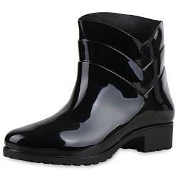 SCARPE VITA Damen Gummistiefel Profilsohle Stiefel Regen Schuhe 172761 Schwarz Schwarz 38 von SCARPE VITA