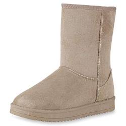 SCARPE VITA Damen Schlupfstiefel Warm Gefütterte Stiefel Winter Plateau Boots 172391 Khaki 37 von SCARPE VITA