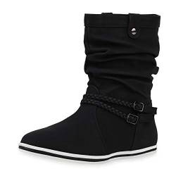 SCARPE VITA Damen Schnürstiefeletten Leicht Gefütterte Plateau Stiefeletten Zierperlen Schuhe Boots 172585 Schwarz Weiss Leicht Gefüttert 40 von SCARPE VITA