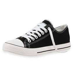 SCARPE VITA Damen Sneakers Stoffschuhe Spitze Sportschuhe Freizeit Schuhe 172642 Schwarz Weiss 42 von SCARPE VITA