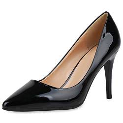 SCARPE VITA Damen Spitze Pumps Elegante Lack Schuhe Stiletto Abendschuhe High Heels Absatzschuhe 190439 Schwarz 39 von SCARPE VITA