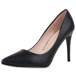 SCARPE VITA Damen Spitze Pumps Klassische Stiletto Schuhe High Heels Absatzschuhe Leder-Optik Partyschuhe 186265 Schwarz 39 von SCARPE VITA