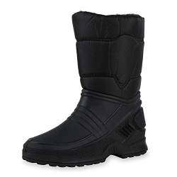 SCARPE VITA Damen Stiefel Warm Gefütterte Winterstiefel Gesteppter Schaft Profilsohle Schuhe Blockabsatz Winterboots Schlupfschuhe 198232 Schwarz 41 von SCARPE VITA