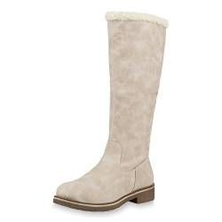 SCARPE VITA Damen Winterstiefel Warm Gefütterte Stiefel Winter Boots Kunstpelz 152544 Creme Creme 41 von SCARPE VITA