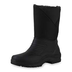 SCARPE VITA Herren Warm Gefütterte Winter Boots Blockabsatz Schuhe Kunstfell Stiefel Profilsohle Gesteppte Winterschuhe 198354 Schwarz Grau 44.5 von SCARPE VITA