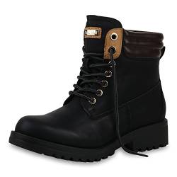 SCARPE VITA Warm Gefütterte Damen Outdoor Stiefeletten Worker Boots 151813 Schwarz Schwarz Black 38 von SCARPE VITA