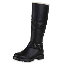 SCARPE VITA Warm Gefütterte Damen Stiefel Biker Boots Winter Bikerstiefel 127167 Schwarz Black 41 von SCARPE VITA