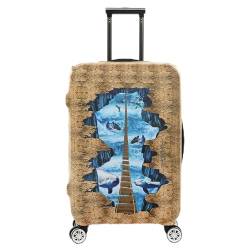 Kofferschutzhülle Elastisch Kofferhülle Städte Unterwegs Haie Eiswürfel Regenbogen Geometrisch 3D Muster Waschbare Kofferbezug Gepäck Cover Suitcase Cover Schutzhülle (Farbe1,XL) von SCAUA