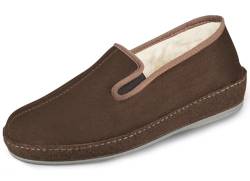 SCHAWOS Herren Filz Hausschuh 6070 warm gefüttert Schurwolle mit Fußbett feste Sohle rutschhemmend (Braun, eu_footwear_size_system, adult, men, numeric, medium, numeric_43) von SCHAWOS