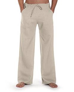 SCHAZAD Leinenhose Essential-Sport, (M, beige) von SCHAZAD