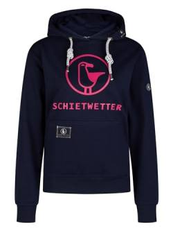 SCHIETWETTER Damen Hoodie Gerti, Kapuzenpullover, modisch, kuschelig Navy/neonpink 44 von SCHIETWETTER