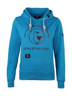 SCHIETWETTER Damen Hoodie Tamara, Kapuzenpullover, Sweater, Sweatshirt, Kapuzenhoodie, modisch, 3D-Prägedruck, bequem azuro 48 von SCHIETWETTER