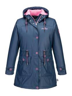 SCHIETWETTER Damen Regenjacke Goldfell Gerdea, Friesennerz, Regenparka, Anorak, Regenmantel gefüttert, wasserdicht, winddicht navy 44 von SCHIETWETTER