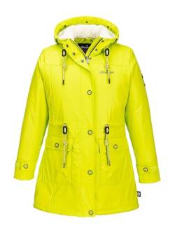 SCHIETWETTER Damen Regenjacke Goldfell Gerdea, Friesennerz, Regenparka, Anorak, Regenmantel gefüttert, wasserdicht, winddicht lime 42 von SCHIETWETTER