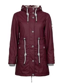 SCHIETWETTER Damen Regenjacke Greetsiel, Friesennerz, mit Teddyfleece, Regenparka, verschweißte Nähte, Regenmantel, gefüttert, wasserdicht, winddicht bordeaux 36 von SCHIETWETTER