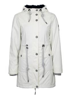 SCHIETWETTER Damen Regenjacke Greetsiel, Friesennerz, mit Teddyfleece, Regenparka, verschweißte Nähte, Regenmantel, gefüttert, wasserdicht, winddicht offwhite 36 von SCHIETWETTER