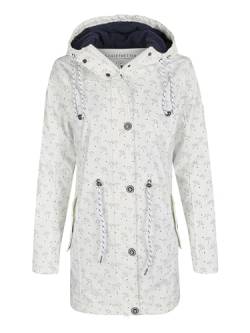 SCHIETWETTER Damen Regenjacke Lübeck, Friesennerz, Minimalprint, Regenmantel, Regenparka, wasserdicht, winddicht weiss-navy 38 von SCHIETWETTER