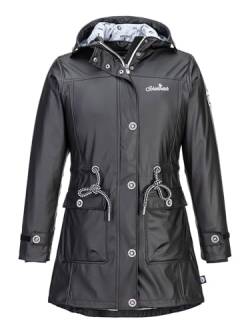 SCHIETWETTER Damen Regenjacke Silbersäbel Gerti, Friesennerz, Regenparka, PU-Jacke, verschweißte Nähte, winddicht und modisch black 44 von SCHIETWETTER