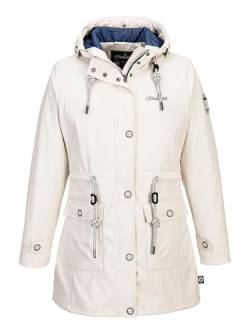 SCHIETWETTER Damen Regenjacke Silbersäbel Gerti, Friesennerz, Regenparka, PU-Jacke, verschweißte Nähte, winddicht und modisch white 40 von SCHIETWETTER