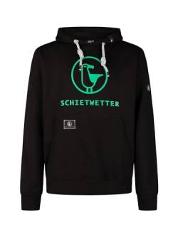 SCHIETWETTER Herren Hoodie Michael, Kapuzenpullover, Sweater, Kapuzenhoodie, Sweatshirt, warm, kuschelig, gemütlich Black/Neongreen 3XL von SCHIETWETTER