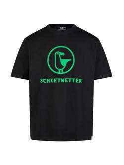 SCHIETWETTER Herren T-Shirt Fabian, Logo-Print, luftig Balck/Neongreen L von SCHIETWETTER