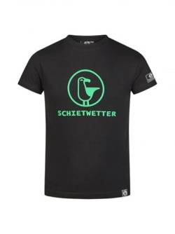 SCHIETWETTER Unisex T-Shirt Lou, 100% Baumwolle, luftig, Logo-Print Black/Neongreen 104 von SCHIETWETTER