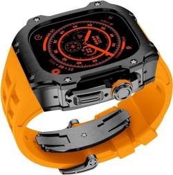 SCHIK 49 mm Edelstahl-Uhrengehäuse, Sport-Gummi-Silikonarmband, Mod-Kit, für Apple Watch Ultra 8, 49 mm, DIY-Modifikationsset, 49 mm Uhrenarmband, Zubehör, 49 mm, Achat von SCHIK