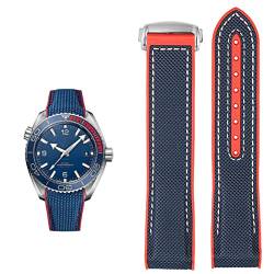 SCHIK Uhrenarmband für Omega 300 Seamaster 600 Planet Ocean Silikon-Nylonarmband, Uhrenzubehör, Uhrenarmband, Kette 20 mm, 22 mm, 22 mm, Achat von SCHIK