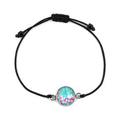 SCHMUCKZUCKER Damen Armband Motiv Sommerblüten Edelstahl türkis von SCHMUCKZUCKER