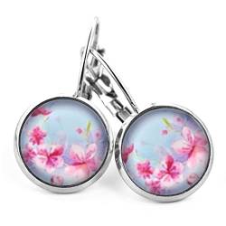SCHMUCKZUCKER Damen Ohrhänger Sommer Blüten Edelstahl Blumen Ohrringe Silber Hellblau von SCHMUCKZUCKER