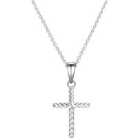 SCHOSCHON Kette mit Anhänger Anhängerkette Kreuz diamantiert Silber 925, Geschenk Mädchen Konfirmation Firmung Kommunion von SCHOSCHON