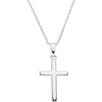 SCHOSCHON Kette mit Anhänger Halskette Kreuz Anhänger 925 Silber 22 mm, Geschenk Mädchen Konfirmation Firmung Kommunion von SCHOSCHON