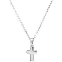 SCHOSCHON Kette mit Anhänger Halskette Kreuz Anhänger mini 12 mm 925 Silber rhodiniert, Geschenk Mädchen Konfirmation Firmung Kommunion von SCHOSCHON