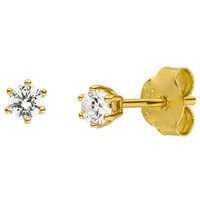SCHOSCHON Paar Ohrstecker Ohrringe Zirkonia minimalistisch 925 Silber vergoldet, Ohrschmuck für Frauen von SCHOSCHON
