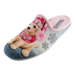 SCHUHKÖNIG Hausschuh Pantoffel Hund mit Pudelmütze rosa 5553256 (38 EU) von SCHUHKÖNIG