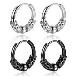 SCJJZ ohrstecker,ohrringe herren,ohrringe männer,herren ohrringe,piercing ohr,ohrringe schwarz,2 Paar 14MM Herrenohrringe mit Persönlichkeit von SCJJZ