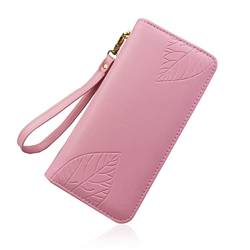 SCJJZ portemonnaie damen,geldbörse damen klein,portemonnaie damen klein,geldbeutel damen,Damen Lange Geldbörse Reißverschluss Damen Clutch Bag Damen Handtasche (Rosa) von SCJJZ