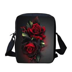 SCRAWLGOD Messenger Bags for Women Mini Handbag Shoulder Bag Daily School Crossbody Bag for Teens Girls, Gothic Rose, Einheitsgröße von SCRAWLGOD