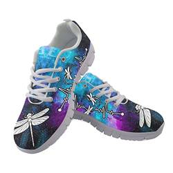SCRAWLGOD Schuhe für Damen Laufschuhe Casual Light Mesh Sneakers Outdoor Sport Walking Schuhe, Galaxy Libelle, 40 2/3 EU von SCRAWLGOD
