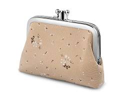 SCSpecial Mini Geldbörse Damen Kleingeldbörse Retro Floral Reiseportmonaie Coin Purses Kiss Lock Leinwand Mini Geldbeutel von SCSpecial