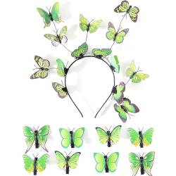 3D-Schmetterlings-Stirnband für weibliche Mädchen 2024, Festival-Kopfschmuck, Bühnenparty, Haarstyling-Zubehör, Schmetterlings-Haarband von SCUDGOOD