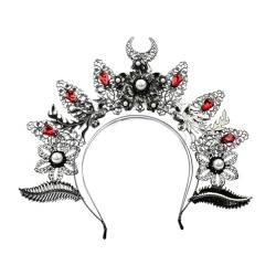 Barockes Halo-Stirnband, barockes Gothic-Kristall-Kopfstück, Damen, Jungfrau-Tiaras, Kopfbedeckung, Hochzeitsfeiern, Haar-Accessoire, Kostüm, Kopfschmuck für Frauen von SCUDGOOD