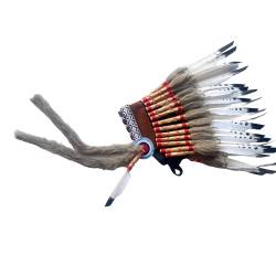 Ethnische amerikanische indische Feder-Stirnbänder, bunte Feder, handgefertigt, indischer Kokoshnik-Kopfschmuck, Haarband, Feder-Kopfschmuck von SCUDGOOD