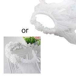 Frauen Brautblumen Haar Kranz Mit Weißem Schleier Hochzeits Stirnband Ein Halloween Kostüm Kopfschmuck von SCUDGOOD