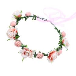 Kunstblumen-Haarband für Strand, Hochzeit, Blumen-Stirnband, Boho-Stil, Braut-Kopfschmuck, Blumenkranz, Stirnband von SCUDGOOD
