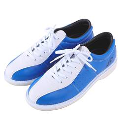 SDEQA Bowling-Schuhe Für Männer Bowling-Schuhe Aus Leder Mit Schnürsenkeln Leichtes Gewicht Atmungsaktiver Komfort,Blau,43 EU von SDEQA