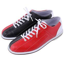 SDEQA Damen Herren Bowlingschuhe Leder Bowlingschuhe Unisex rutschfest Atmungsaktiv,Rot,38 EU von SDEQA